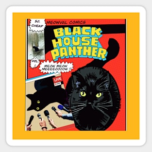 Black House Panther Cat Magnet